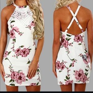 FancyQube Sleeveless Backless Cross Straps Dress